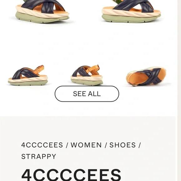 Women's Navy and Orange 4ccccees Sandals - Picture 8 of 8